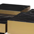 Nero Marquina & Brass Coffee Table by Mode-De-Vie