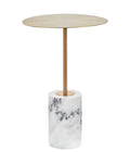 Side Table in Gold and Marble Stone by Blak Hom