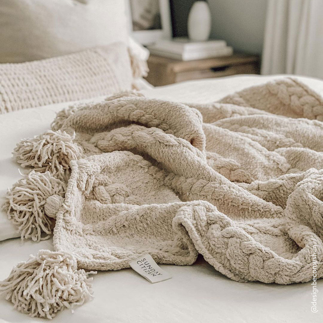 Braided Pom Pom Throw by Sunday Citizen