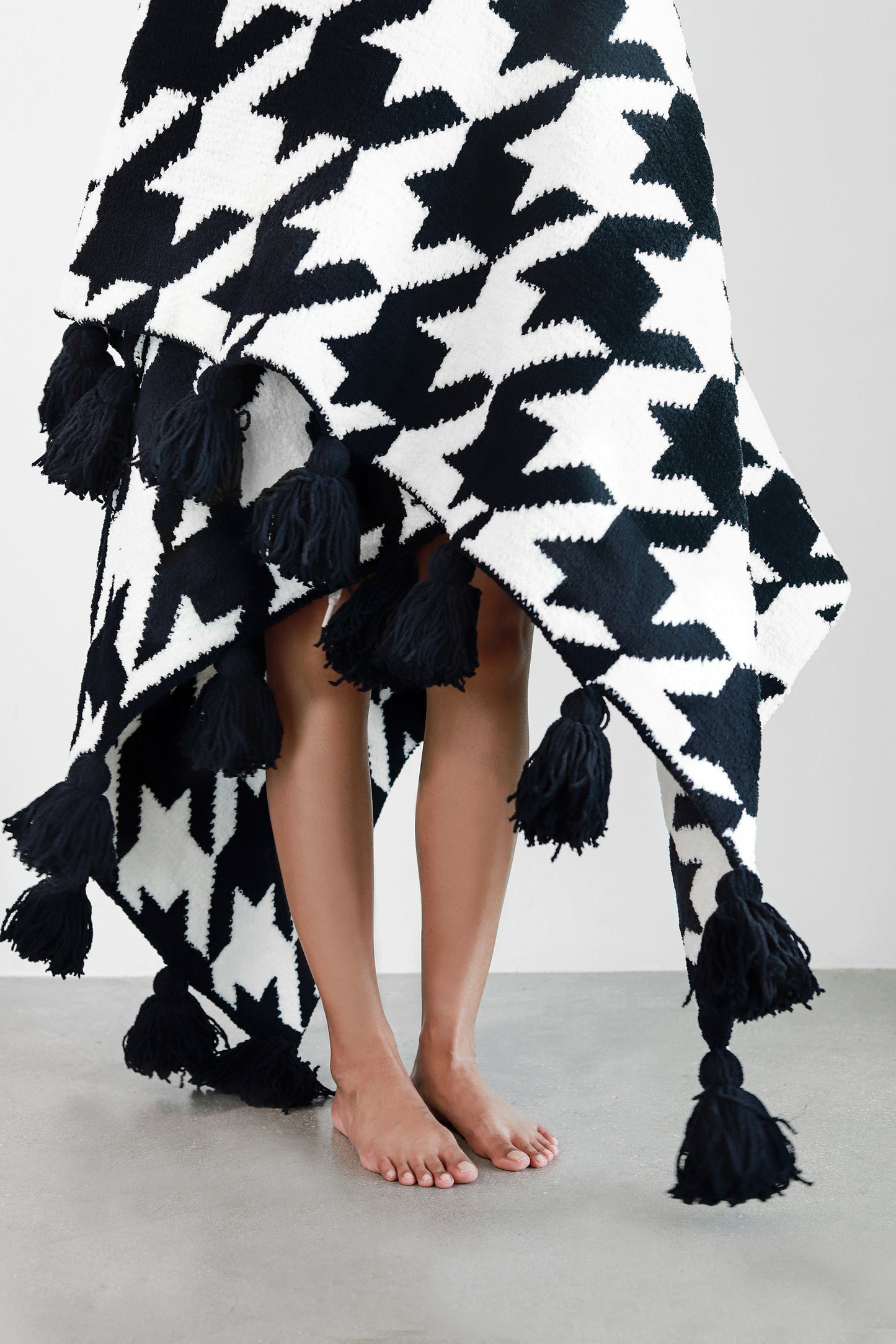 Houndstooth Pom Pom Throw by Sunday Citizen