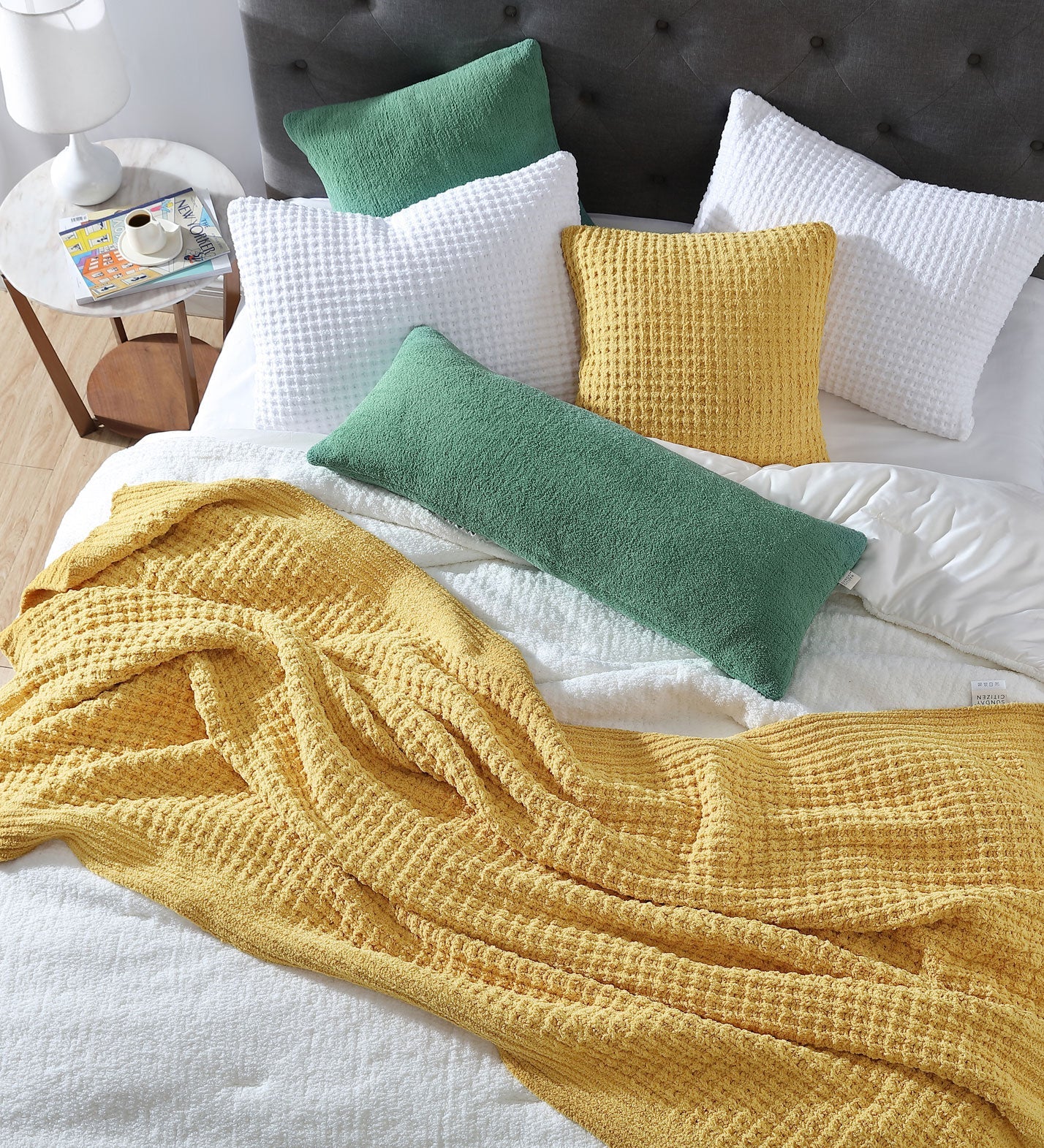 Snug Waffle Throw Pillow by Sunday Citizen