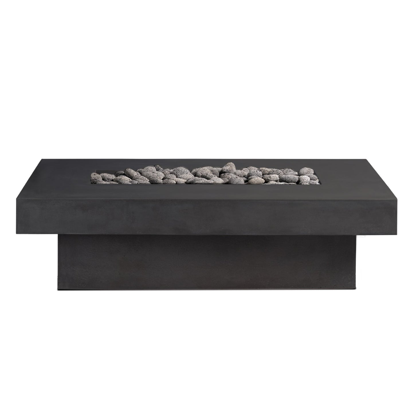 Toplina - Rectangular Concrete Fire Pit Table by Crete Design