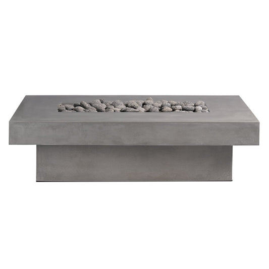 Toplina - Rectangular Concrete Fire Pit Table by Crete Design