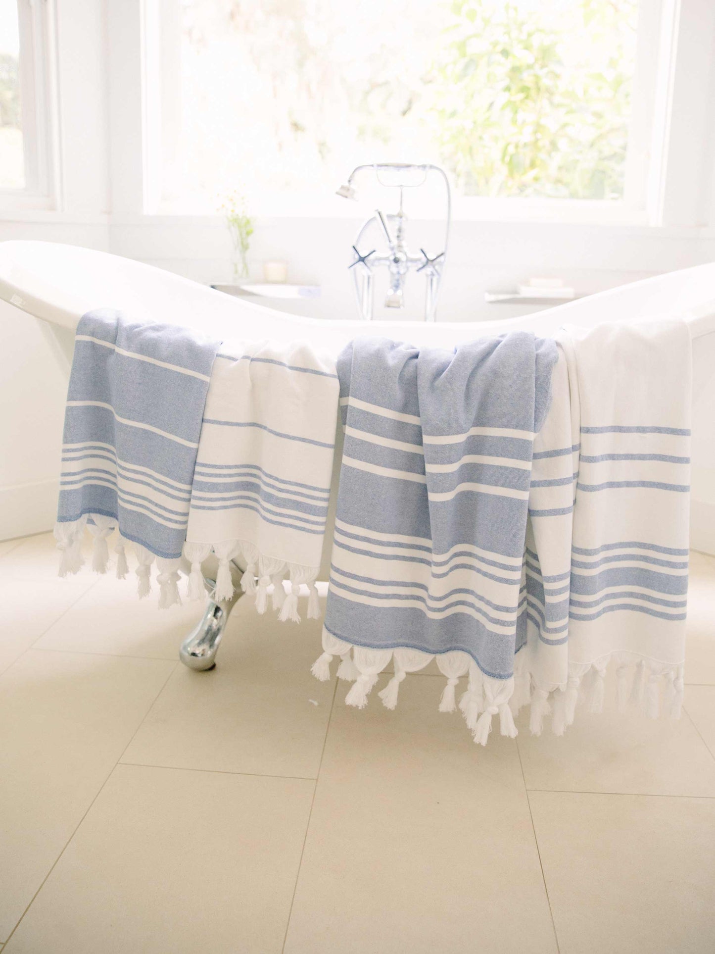 White Azul Classic Turkish Hand Towel by Laguna Beach Textile Company