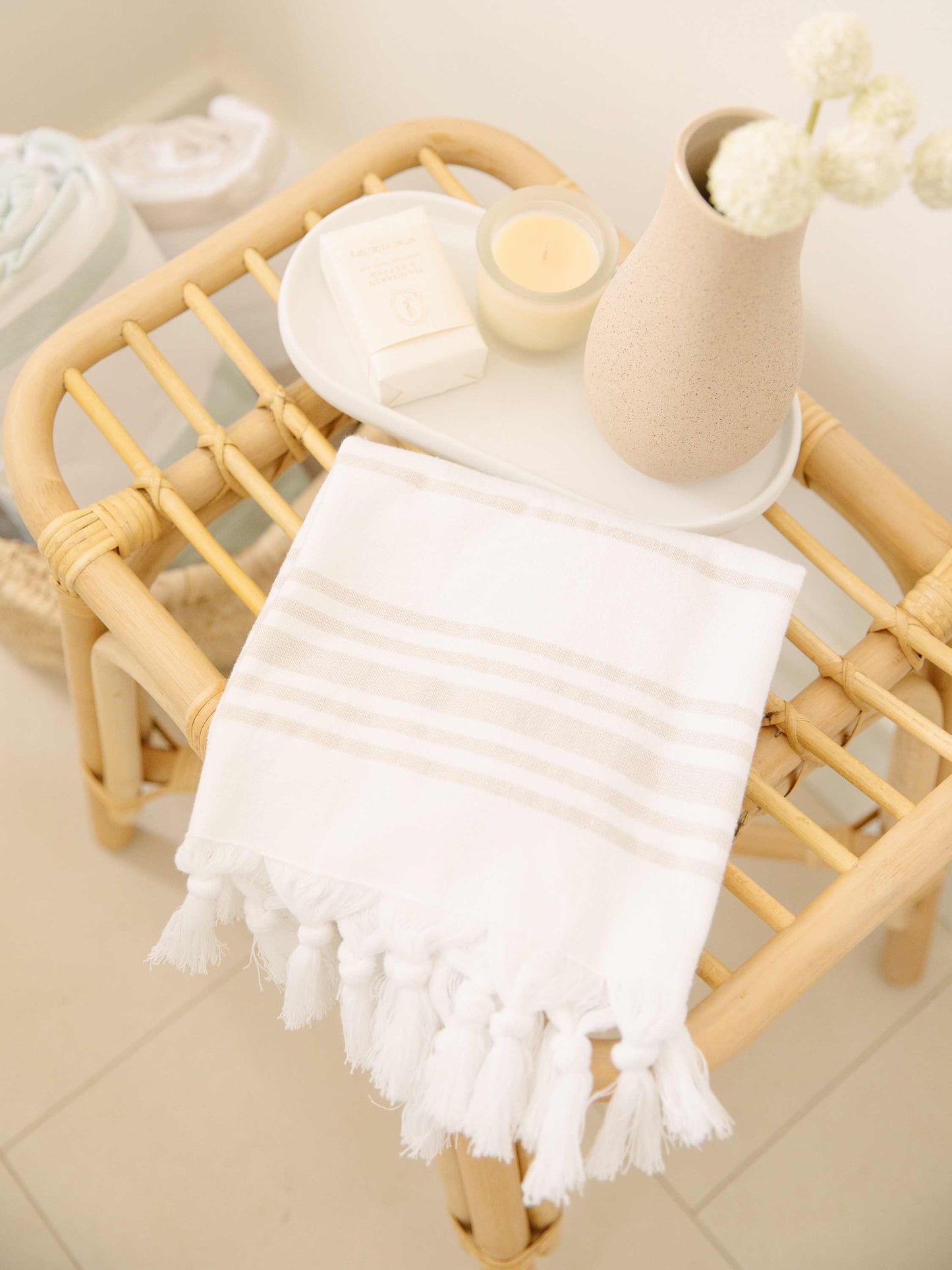 White Dune Classic Turkish Hand Towel by Laguna Beach Textile Company