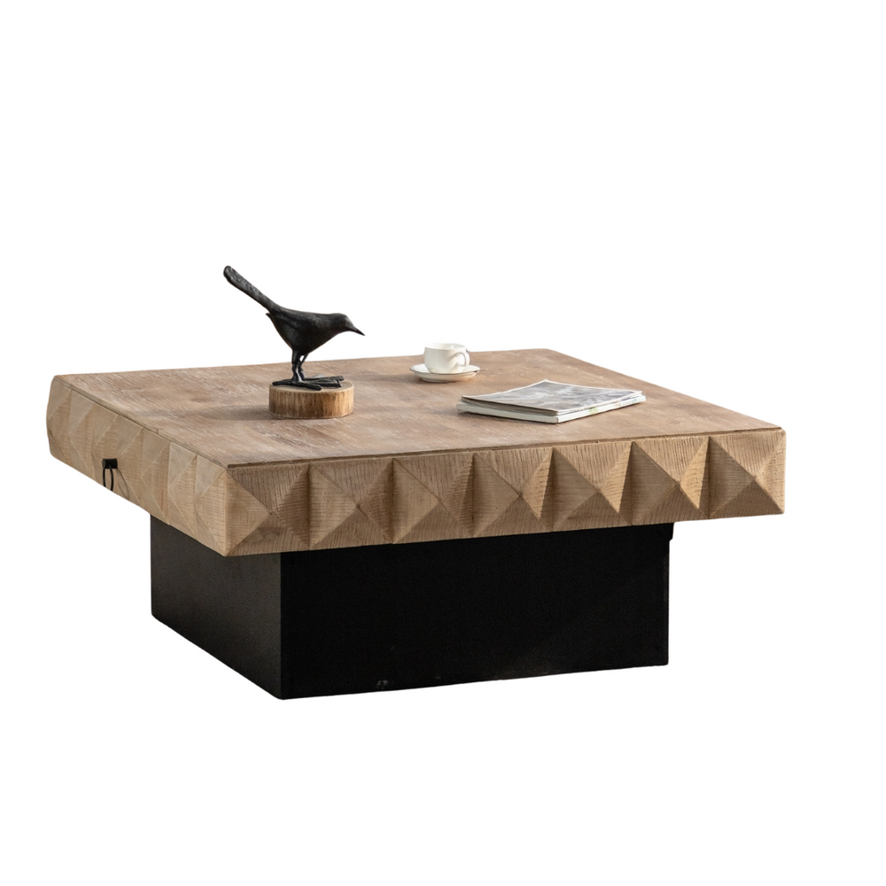 Three-dimensional Rough Pattern Square Retro Coffee Table by Blak Hom