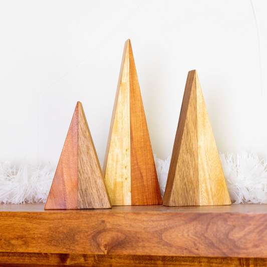 Reclaimed Wood Standing Christmas Trees - Set of 3 by Upavim Crafts