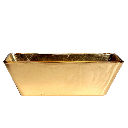 Greek Gold Gilded 13" Rectangular Bowl by Blak Hom