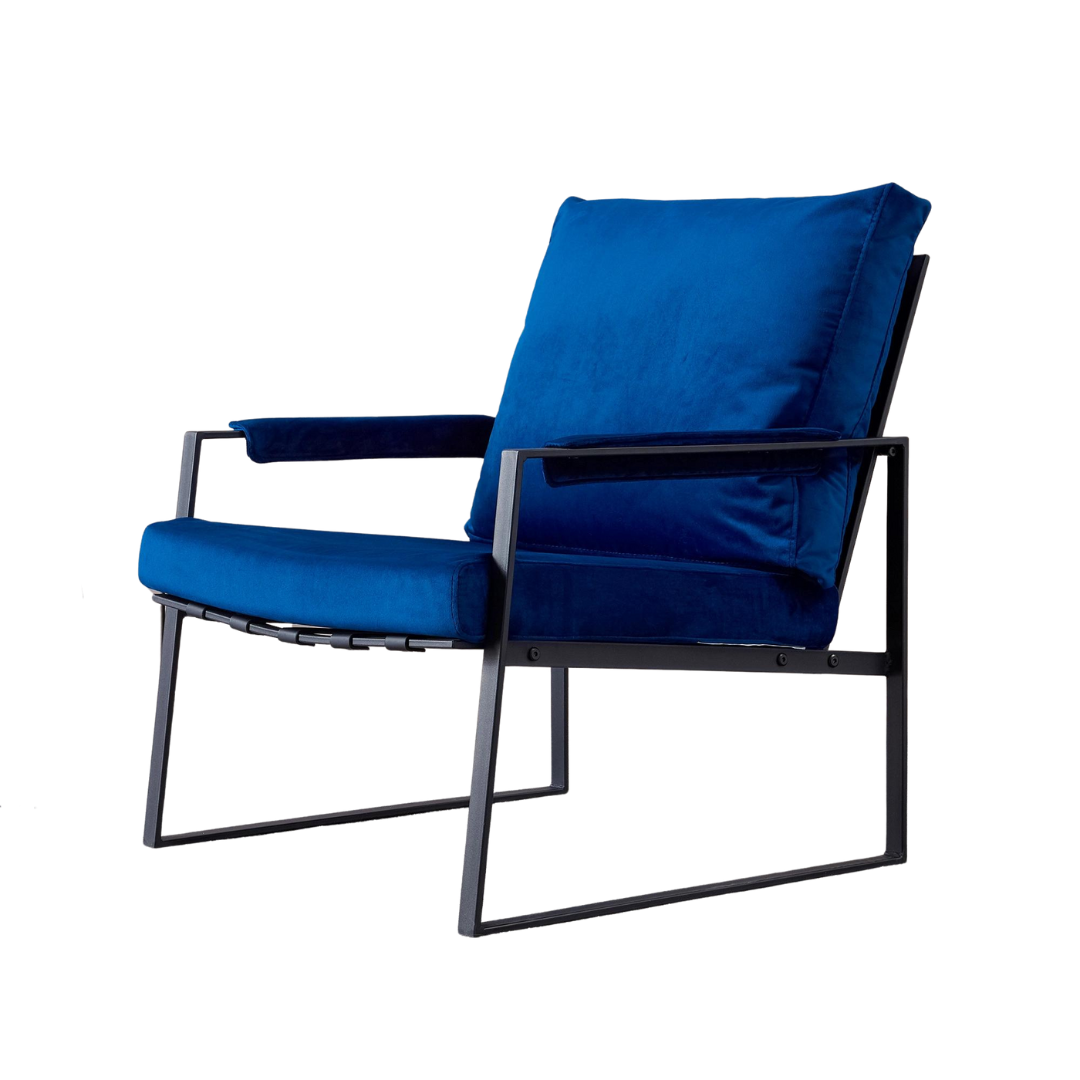 Modern Relax Single Arms Chair With Velvet Cushion by Blak Hom