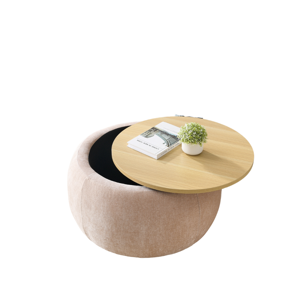 Round Storage Ottoman and Table by Blak Hom