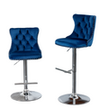 Set of 2  Swivel Velvet Barstools by Blak Hom