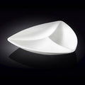 White Divided Triangular Dish 11.5" inch | 29 Cm by Wilmax Porcelain