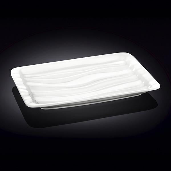 Set Of 3 White Rectangle Japanese Style Dish 12.5" inch X 8" inch| 32 X 20 Cm by Wilmax Porcelain