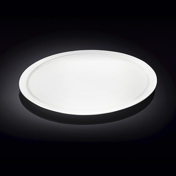 Set Of 3 White Personal Pizza Plate 14" inch | 35.5 Cm by Wilmax Porcelain