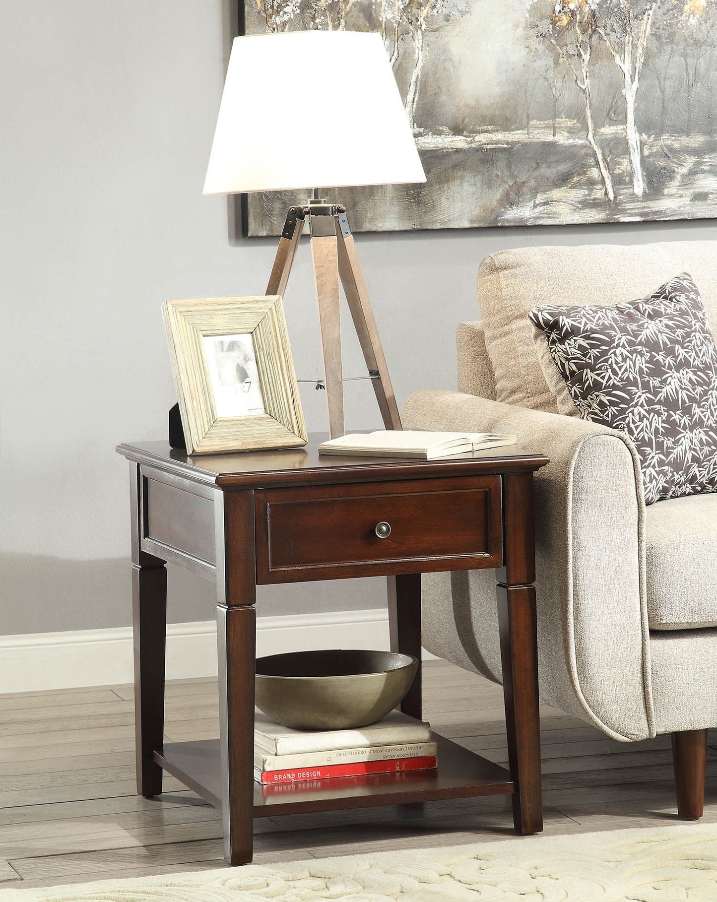 ACME Malachi End Table in Walnut by Blak Hom