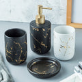 Ceramic imitation marble Bathroom Accessory Set by Blak Hom