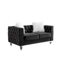 Velvet Upholstery Tufted Sofa With Crystal Feet and Removable Cushion by Blak Hom