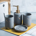 Ceramic imitation marble Bathroom Accessory Set by Blak Hom