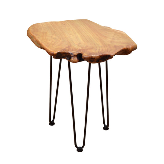 Hand Made Natural Edge Solid Wood Side Table by Blak Hom