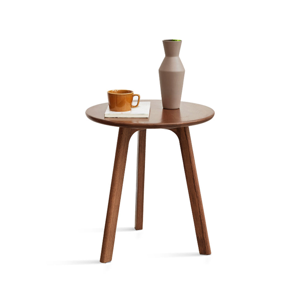 Natural Solid Oak Wood Round End Table by Blak Hom