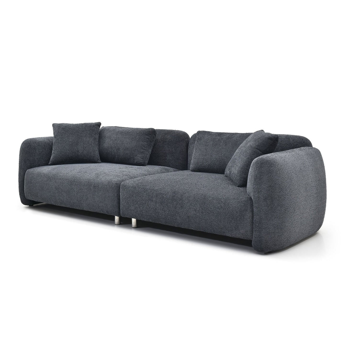 Premium Comfy Teddy Bouclé Couch with 4 Pillows by Blak Hom