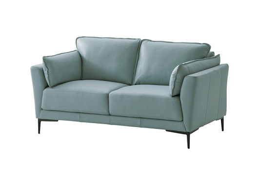 ACME Mesut Loveseat, Light Blue Top Grain Leather by Blak Hom