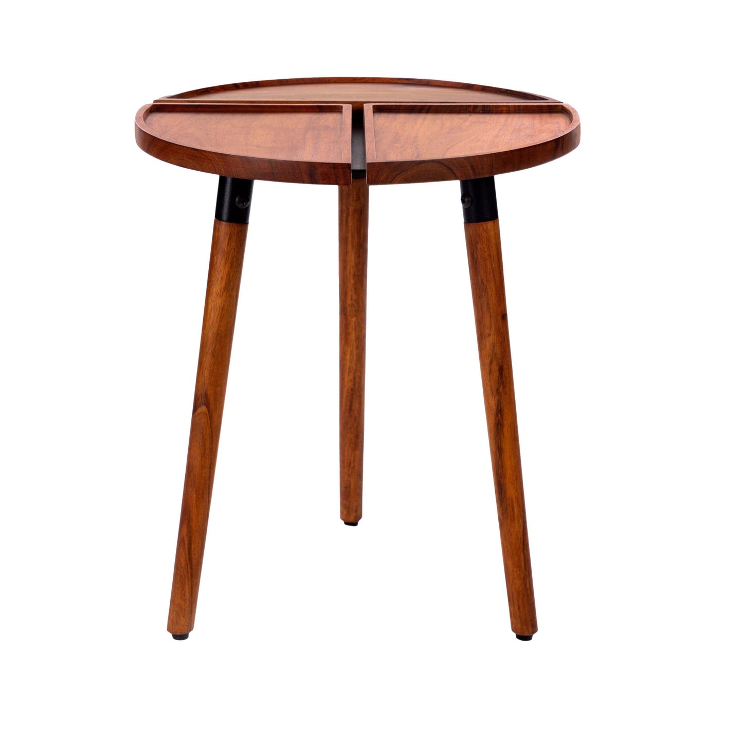 Round Acacia Wood Side Accent Table by Blak Hom