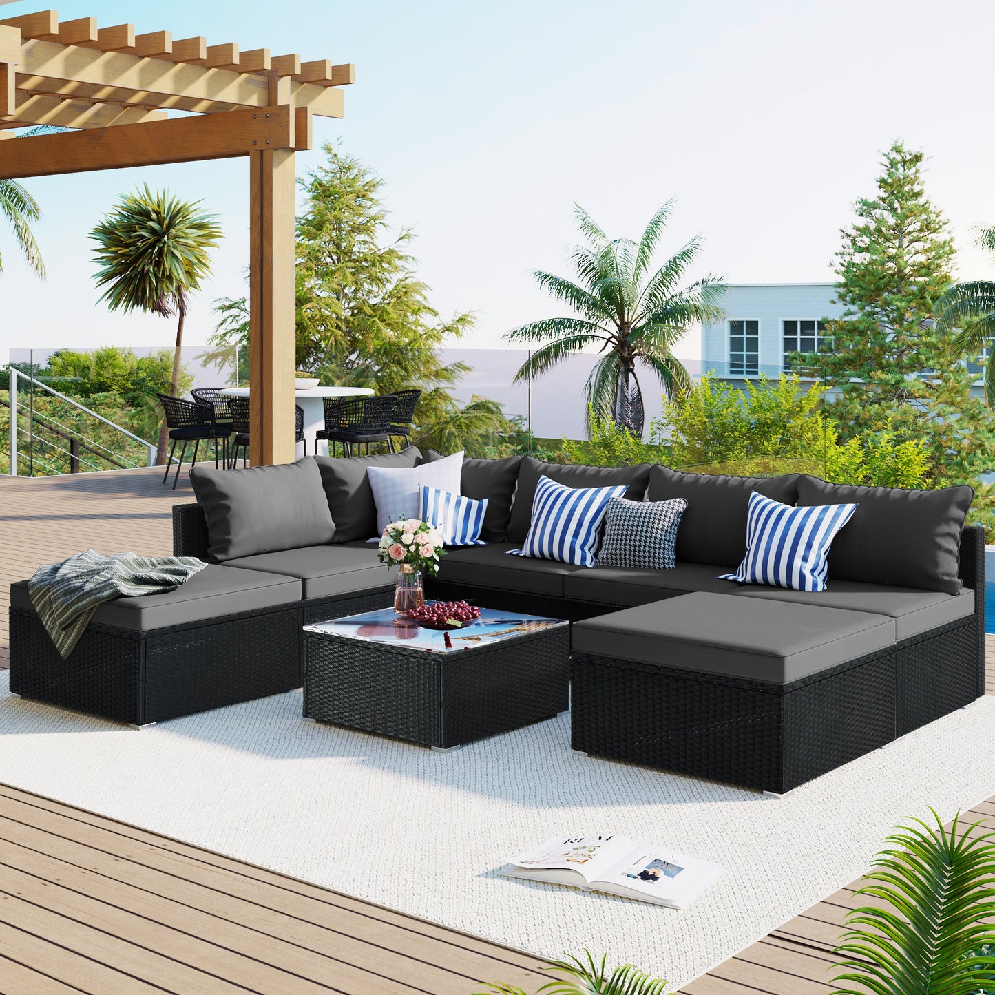 8-Pieces Outdoor Patio Furniture Set by Blak Hom