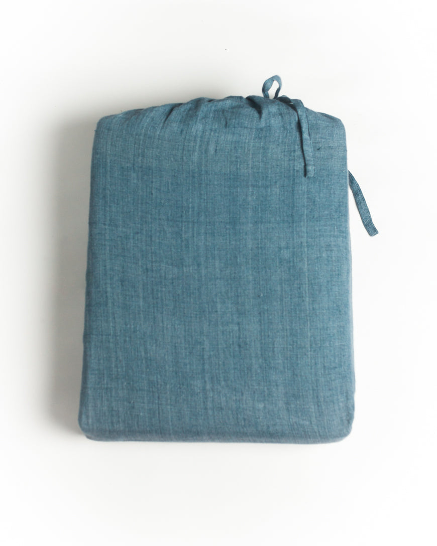 Linen Duvet Cover Set - Denim Blue by Creative Women