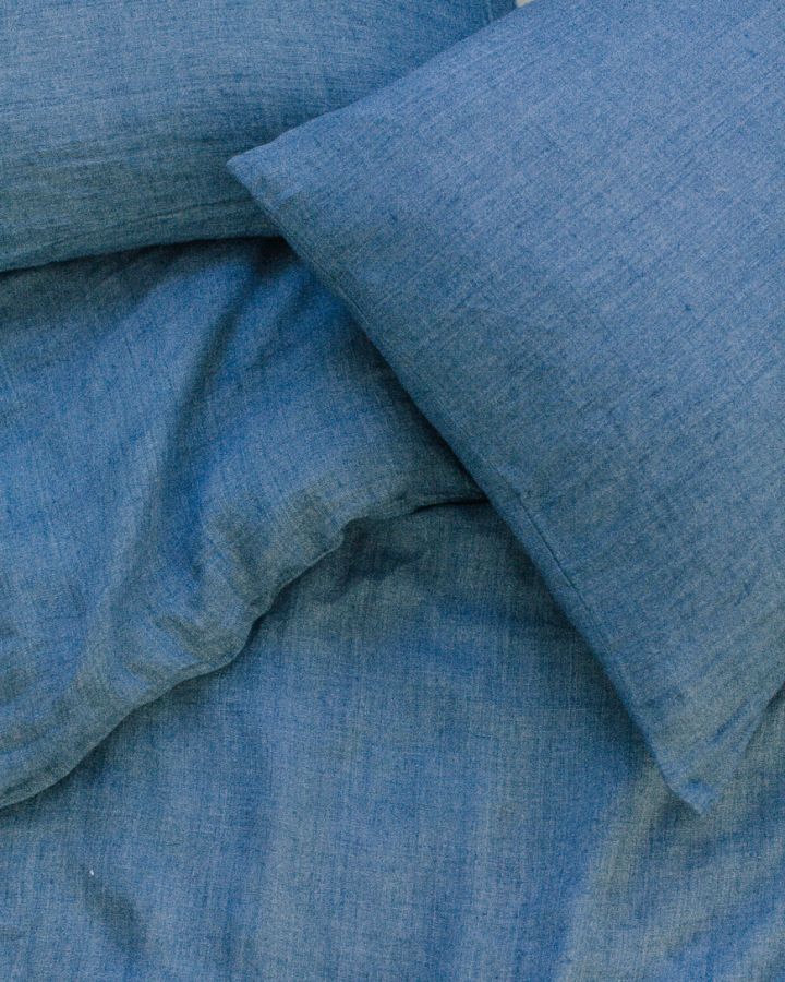 Linen Duvet Cover Set - Denim Blue by Creative Women