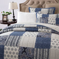 DaDa Bedding Bohemian Denim Blue Elegance Patchwork Cotton Bedspread Set (JHW-660) by DaDa Bedding Collection