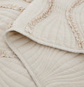 DaDa Bedding Soft Charming French Country Ruffles Quilted Cotton Bedspread Set - Ivory Cream Tan (JHW873) by DaDa Bedding Collection