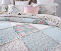 DaDa Bedding Hint of Mint Floral Pastel Cotton Patchwork Ruffle Bedspread Set (JHW-3036) by DaDa Bedding Collection