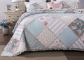 DaDa Bedding Hint of Mint Floral Pastel Cotton Patchwork Ruffle Bedspread Set (JHW-3036) by DaDa Bedding Collection