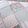 DaDa Bedding Hint of Mint Floral Pastel Cotton Patchwork Ruffle Bedspread Set (JHW-3036) by DaDa Bedding Collection