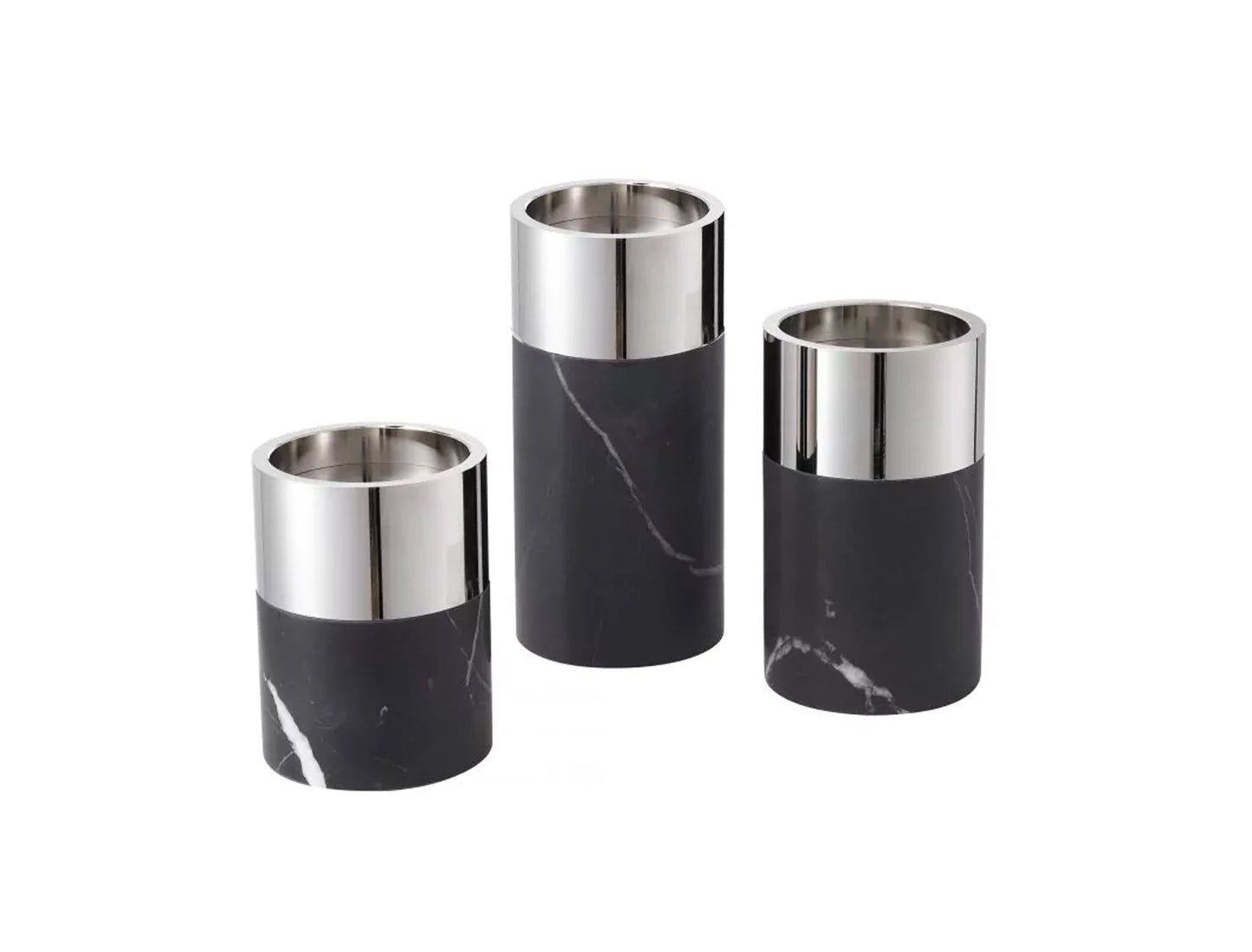 Avante Candle Holders, Black Marble by Mode-De-Vie