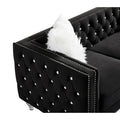 Velvet Upholstery Tufted Sofa With Crystal Feet and Removable Cushion by Blak Hom