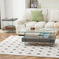 Tempered Glass Coffee Table With Dual Shelves by Blak Hom