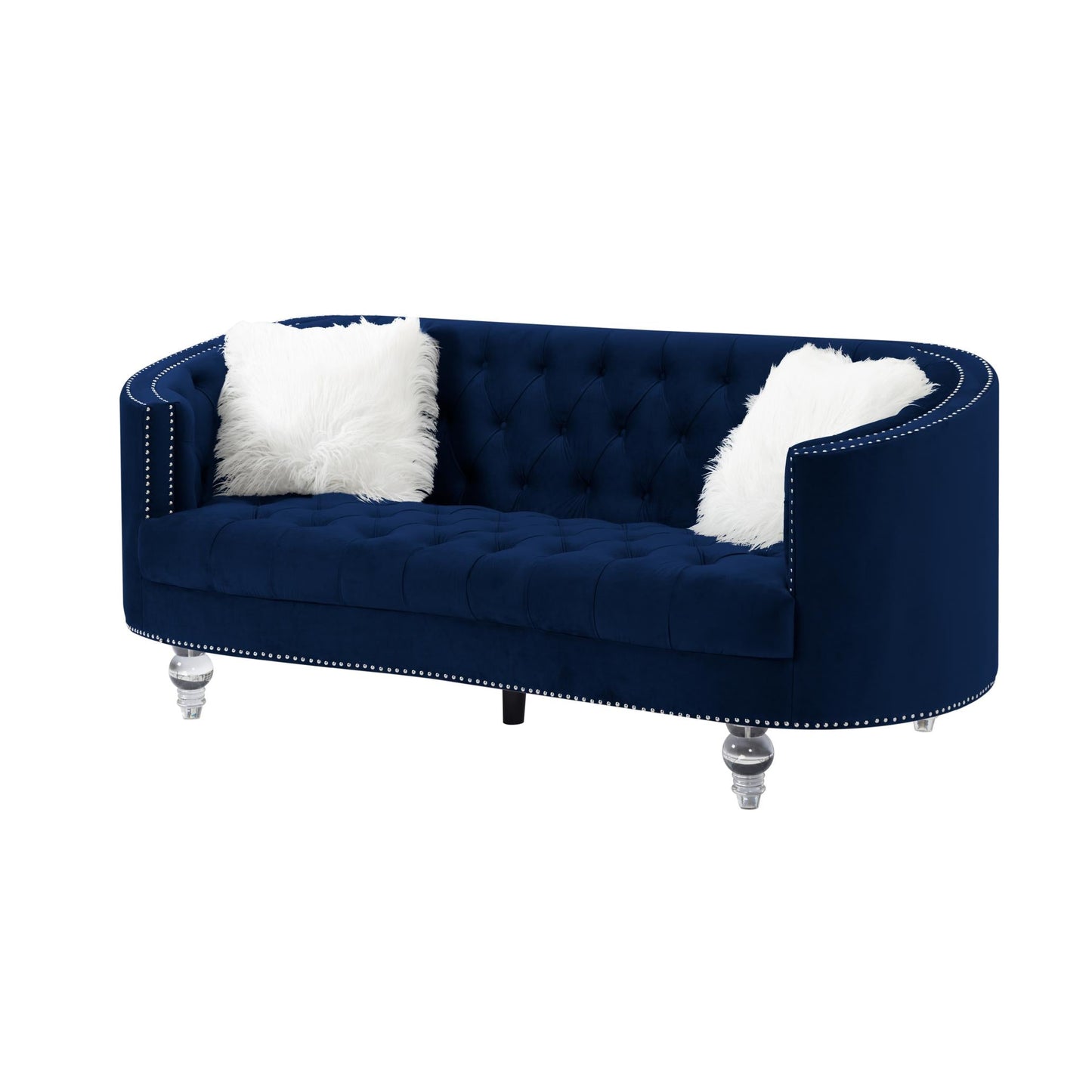 Living Room Sofa Navy Blue Velvet by Blak Hom