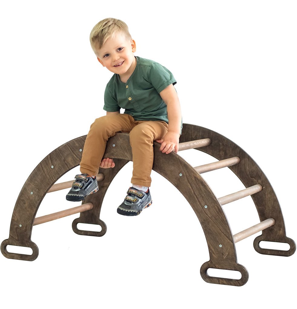 Climbing Arch & Rocker Balance - Montessori Climbers for Kids 1-7 y.o. – Chocolate by Goodevas