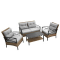 4 Piece Rattan Wicker Patio Set by Blak Hom