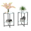 2-Piece Set Clear Tempered Glass Side Table. by Blak Hom