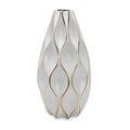 Elegant White Ceramic Vase with Gold Accents by Blak Hom