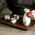 Antique Ceramic Dispenser Cup Sake Kettle Set by Blak Hom