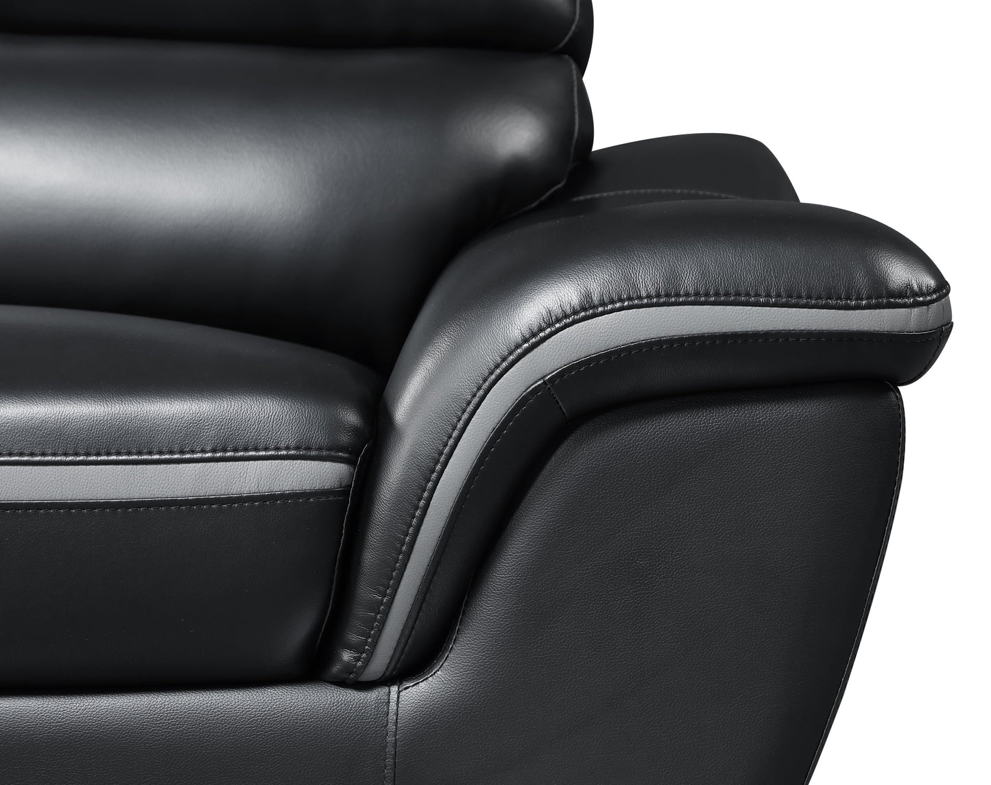 Genuine Leather Black Loveseat by Blak Hom