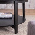 Modern Solid Wood Round Coffee Table With Tempered Glass Top by Blak Hom