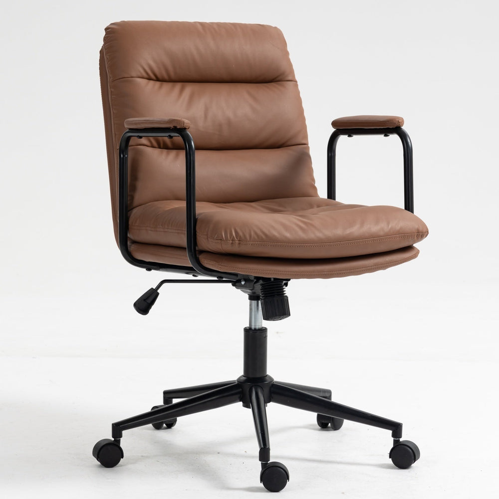 Mid Back PU Leather Home Office Chair by Blak Hom