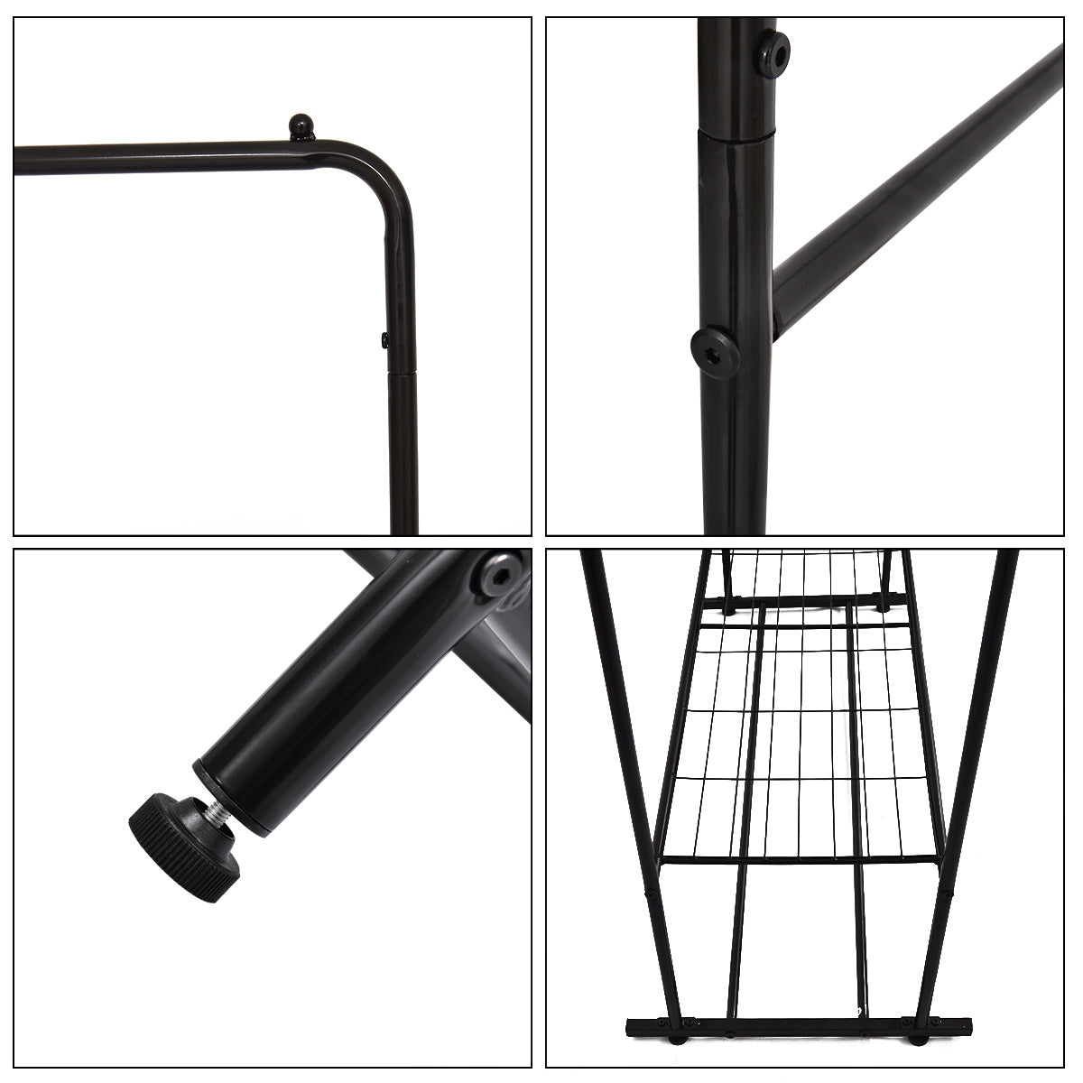 Freestanding Double Rods Clothing Garment Rack by Blak Hom