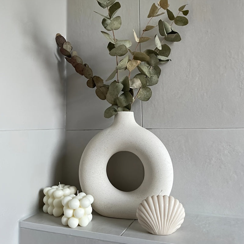 White Ceramic  Modern Home Boho Vases by Blak Hom