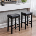 Set of 2  Faux Leather Stools Farmhouse Style by Blak Hom